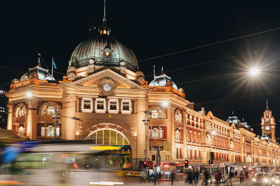 Iconic Flinders Street Station in Melbourne