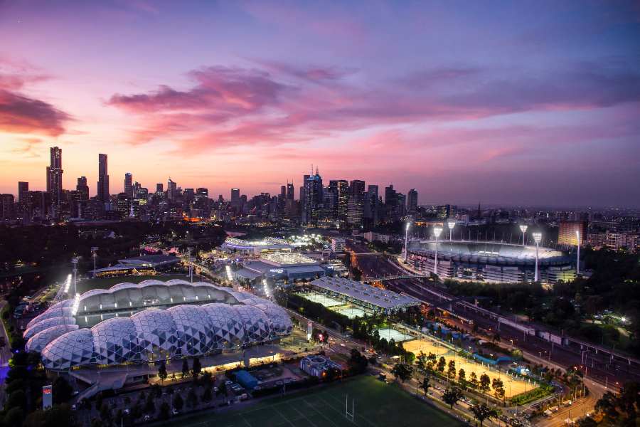 Drone images of Melbourne’s Sports Precinct